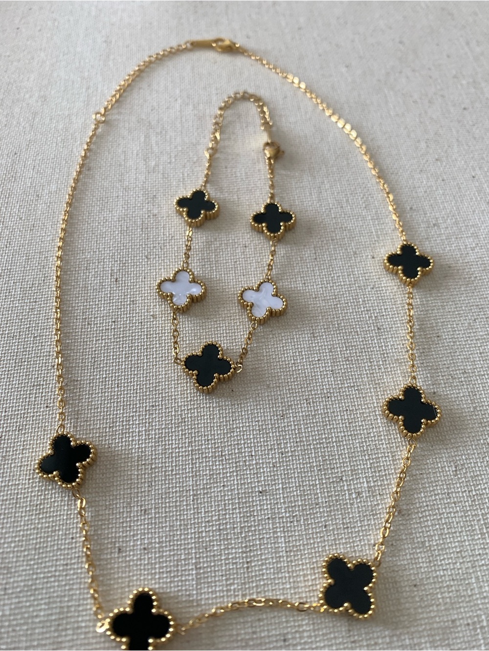 Clover Necklace with Matching Bracelet